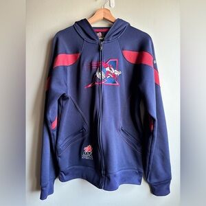 Reebok Navy and Red Performance Full-Zip Hoodie Jacket